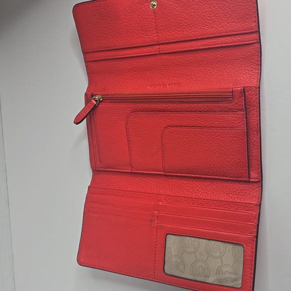 Michael Kors Red Leather Wallet - Picture 5 of 11